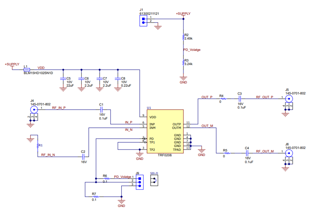  TRF0208-SP Evaluation
                    Board Schematic for SEE Testing