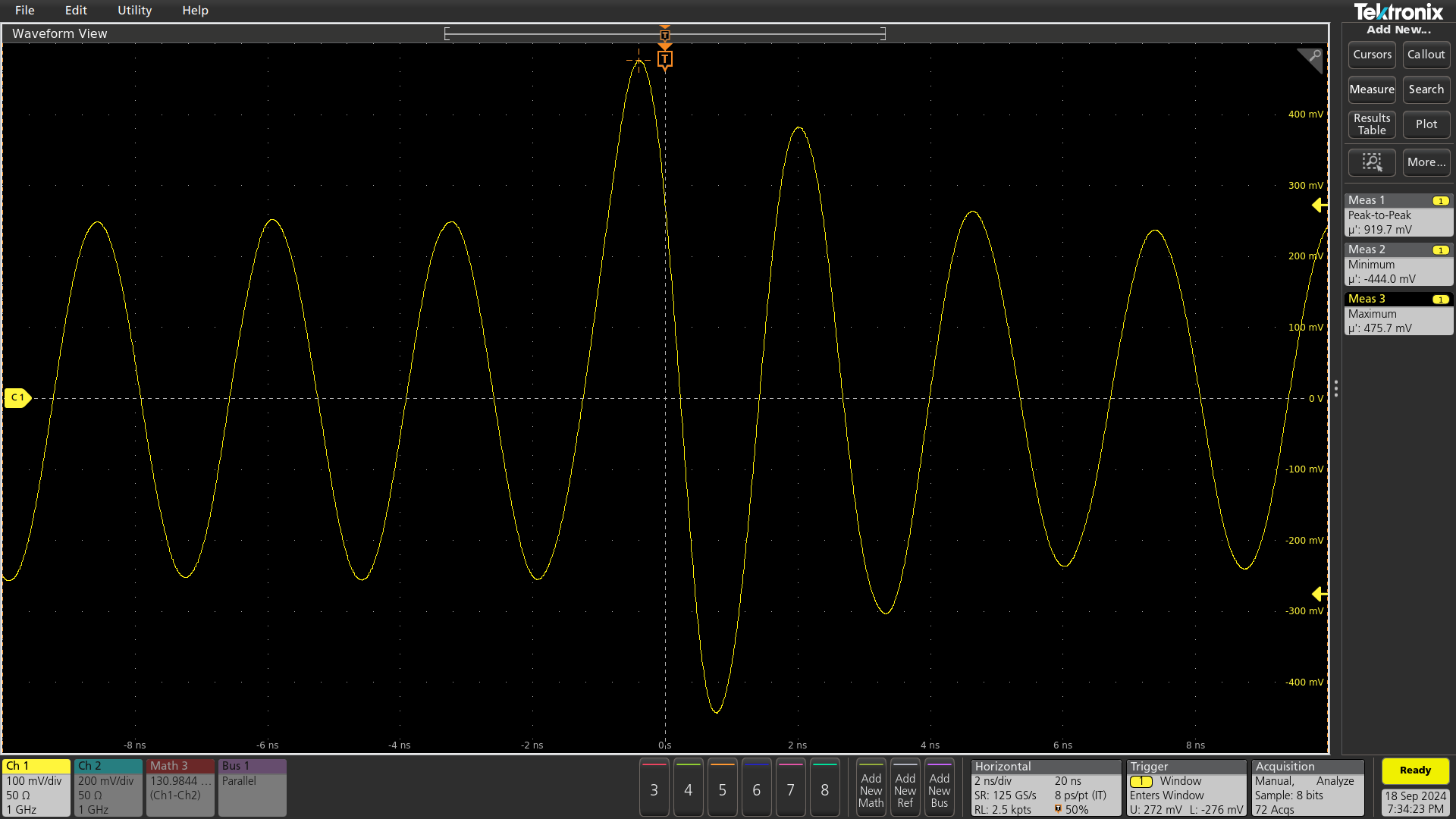  Worst Case Upset in AC Test When Monitoring Differential Output of the TRF0208-SP