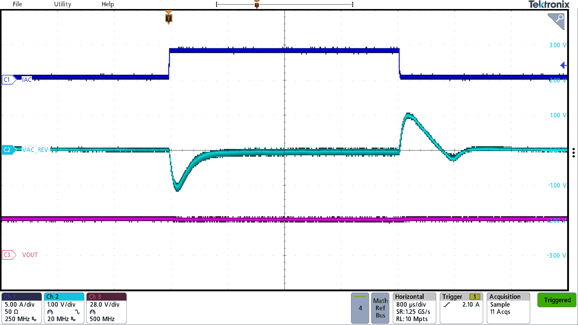 BQ25858-Q1 BQ25858B-Q1 Reverse Mode Boost Transient Reponse