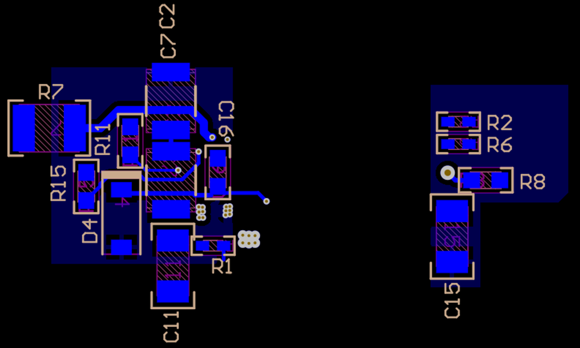 UCC218915-Q1 Layout Example - Bottom Layer