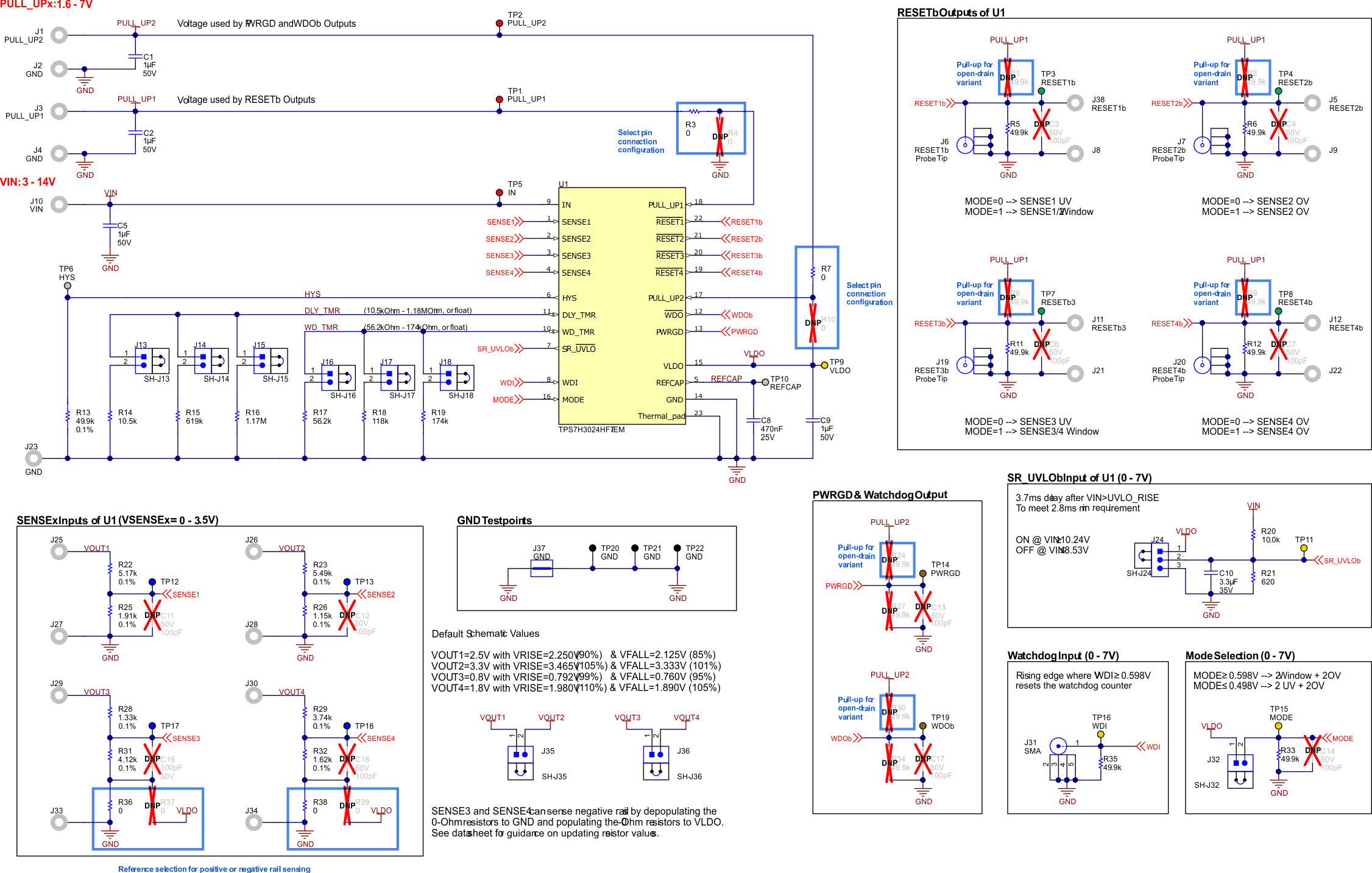  TPS7H3024EVM-CVAL Schematic for SEE Testing
