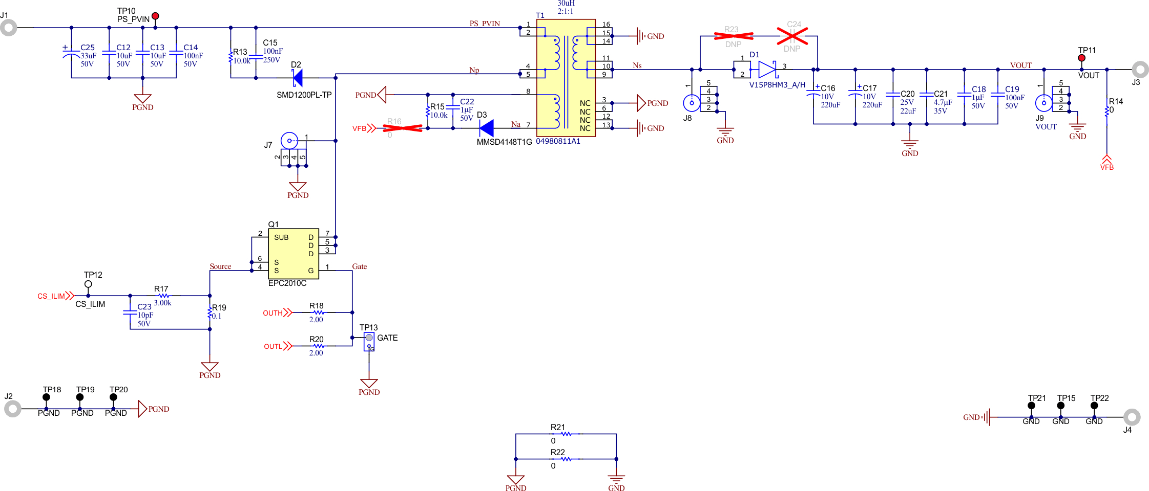  TPS7H5020FLYEVM-CVAL Power
                        Stage Schematic