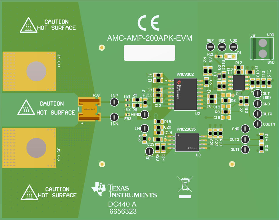 AMC-AMP-200APK-EVM Topside EVM layout