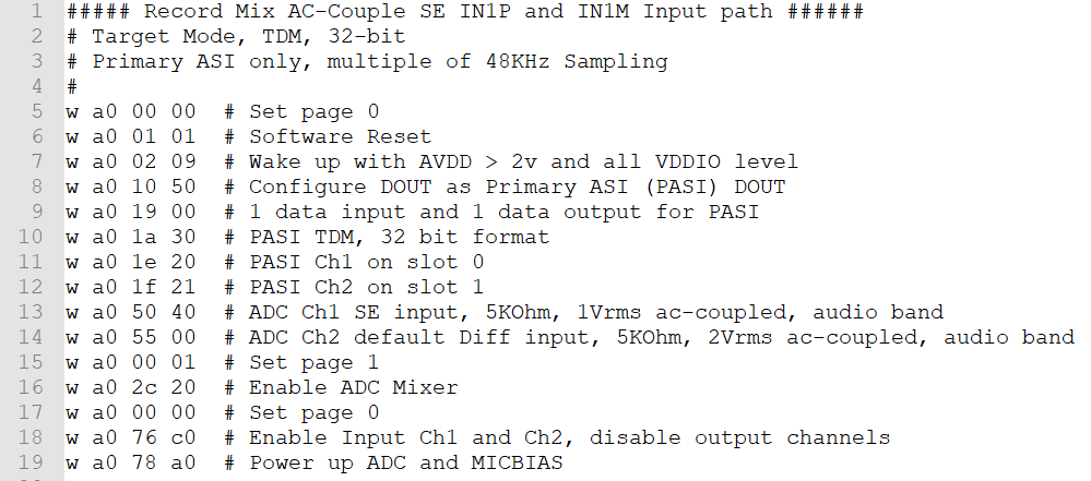  模擬單端混合寄存器設(shè)置