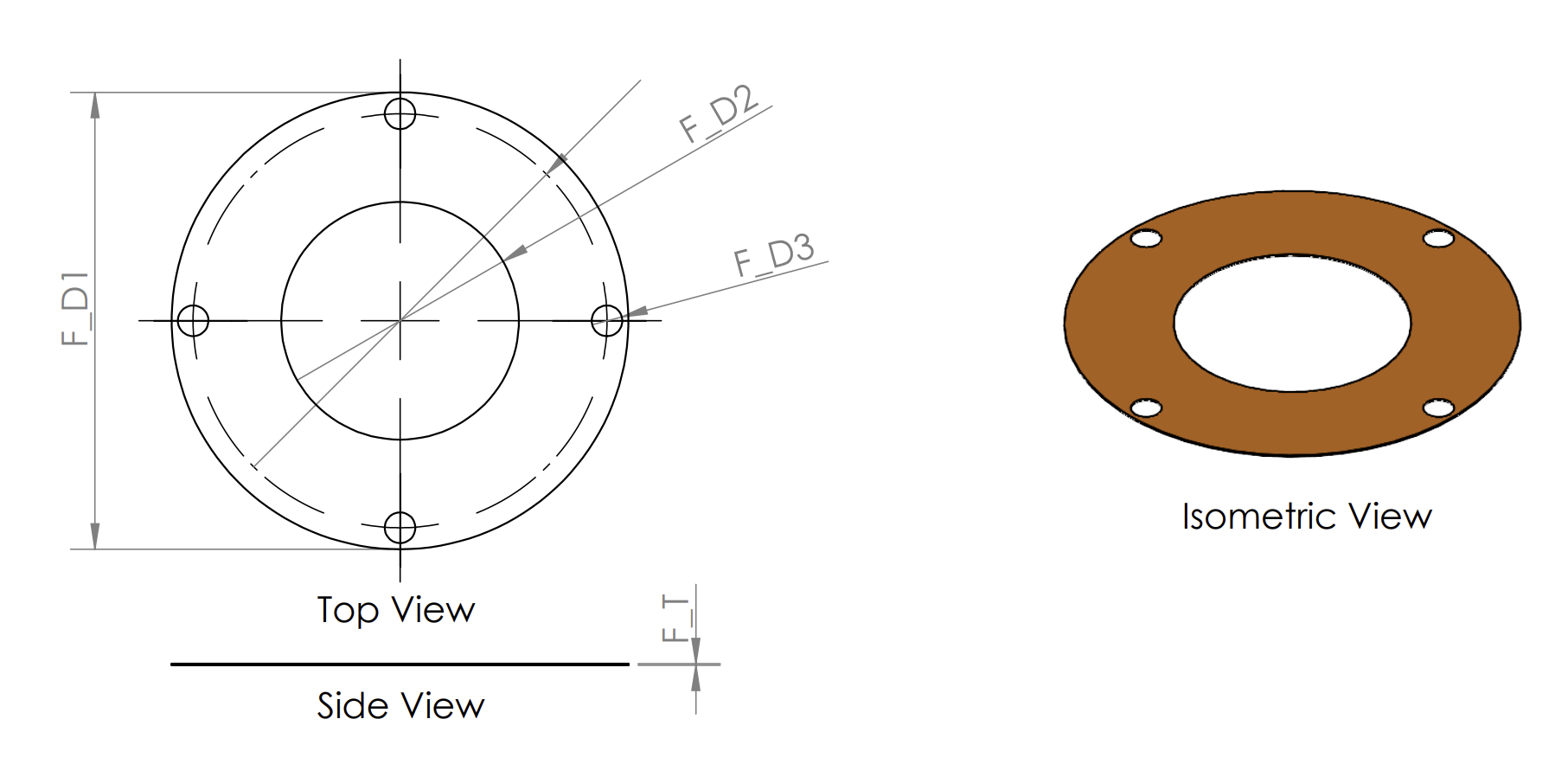  薄膜：頂視圖、側(cè)視圖和等比率視圖