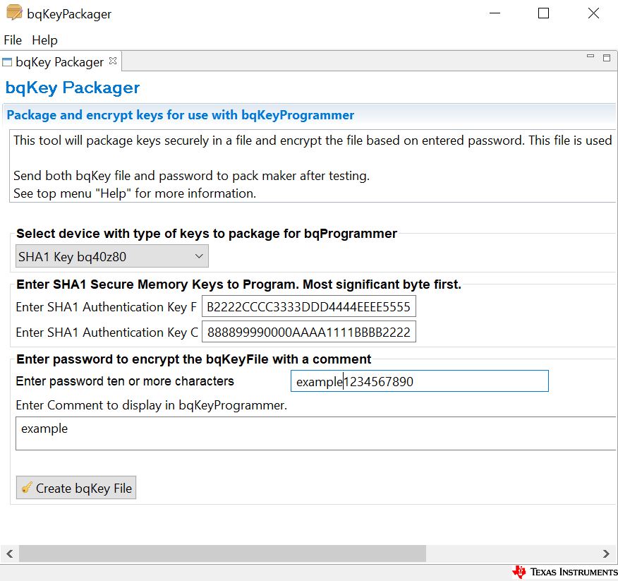  使用 BQ40Z80 的 SHA1 示例