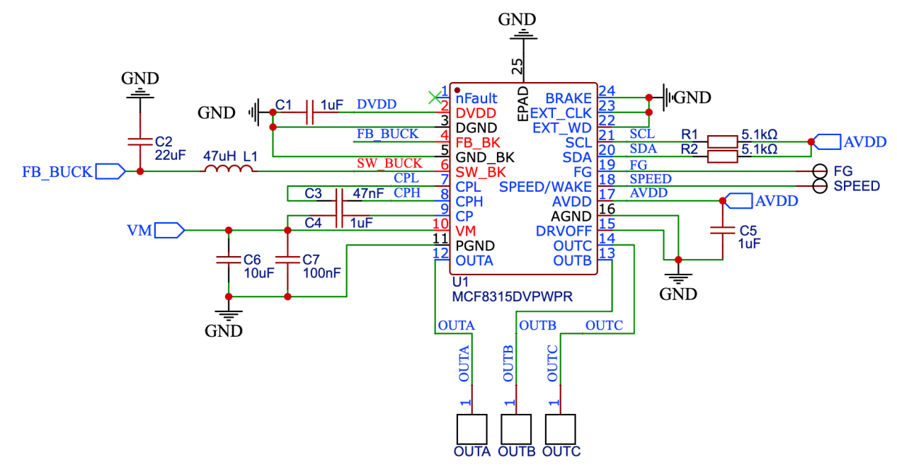  MCF8315 原理圖設(shè)計參考