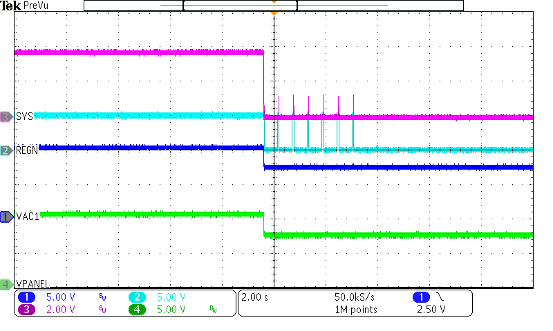 當(dāng)輸入電壓 VINDPM 低于閾值時(shí)，無(wú)電池接入的充電器會(huì)進(jìn)入 VSYS 短路