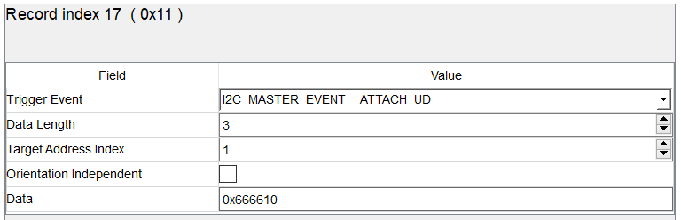  寄存器 0x10 上的連接事件
