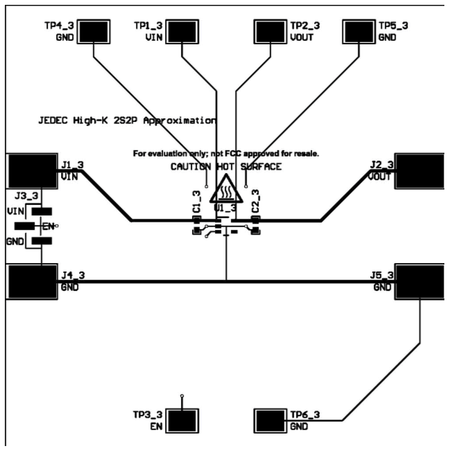  TLV755P (SOT-23) JEDEC 高 K 近似布局頂層
