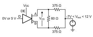 SN65HVD888 具有共模負(fù)載的驅(qū)動(dòng)器差分輸出電壓的測(cè)量