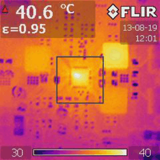 TPS65262-1 Thermal Signature of TPS65262-1EVM GUID-FB0BFF85-E944-45CC-8D0A-33C495B22F43-low.gif
