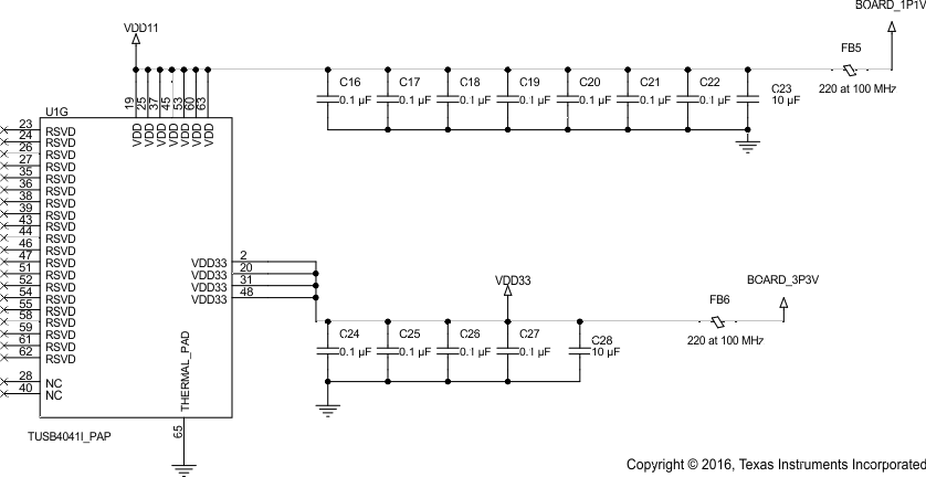TUSB4041I-Q1 TUSB4041I-Q1 Power Implementation