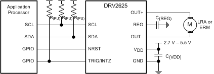 DRV2625 I2C 控制（含可選的內(nèi)部引腳）
