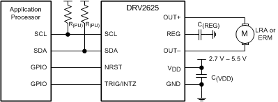 DRV2625 I2C 控制（含可選的外部觸發(fā)器）