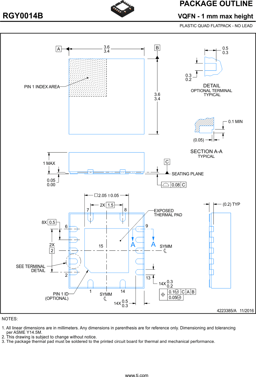 TUSB215-Q1 RGY0014B_4223385_Page_01.gif