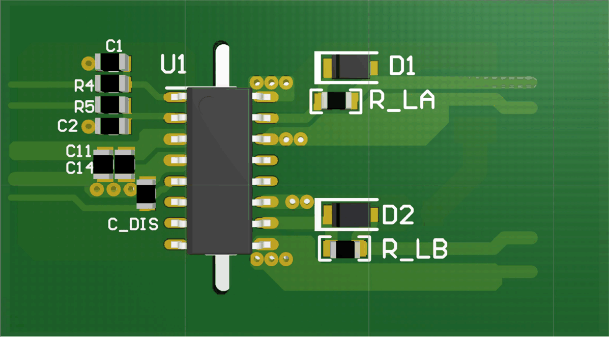 UCC21220 UCC21220A 3-D PCB Top View UCC21220 UCC21220A 3-D PCB Top View