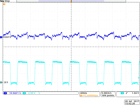 TPS65268-Q1 BUCK3
Output Voltage Ripple GUID-695D04A0-0BD6-46D4-8CCA-5E51541112FA-low.png