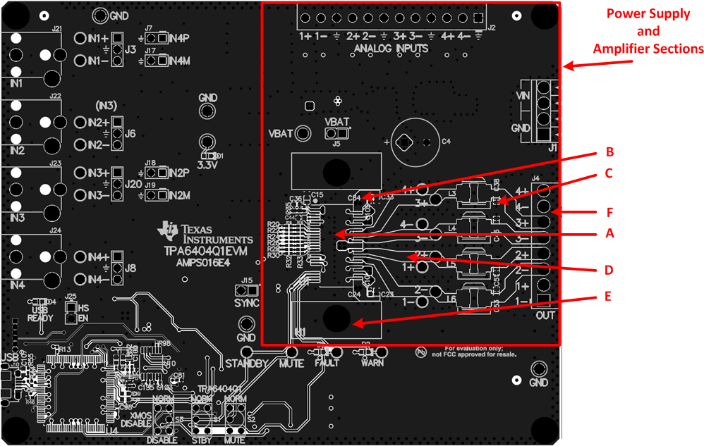 TPA6404-Q1 布局示例