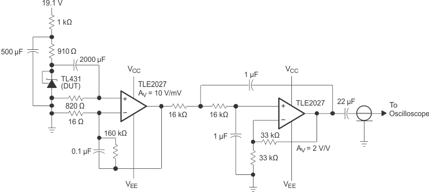 TL431 TL432 10S 周期內(nèi)等效輸入噪聲電壓的測試電路