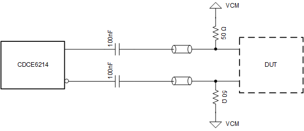 CDCE6214 LVDS 輸出 - 交流耦合