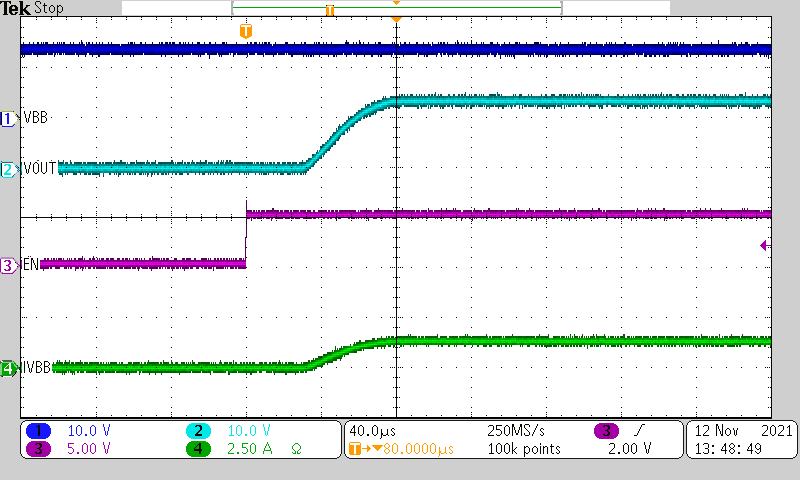 TPS1HC100-Q1 Turn-on Time (tON) TPS1HC100-Q1 Turn-on Time (tON)
