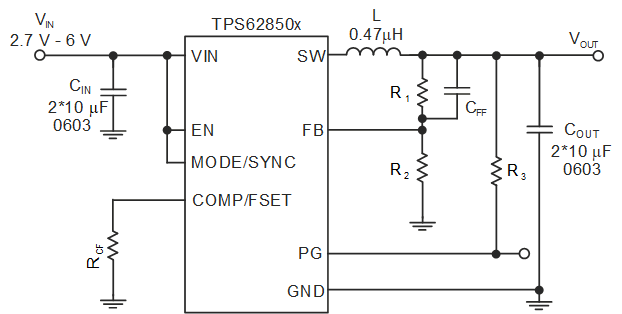 TPS628501 TPS628502 TPS628503 測量設(shè)置