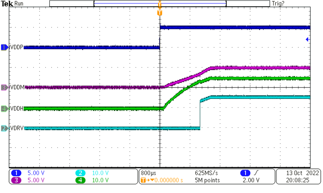 TPSI3052-Q1 上電，VEN = VVDDP，三線模式，TPSI3052-Q1
