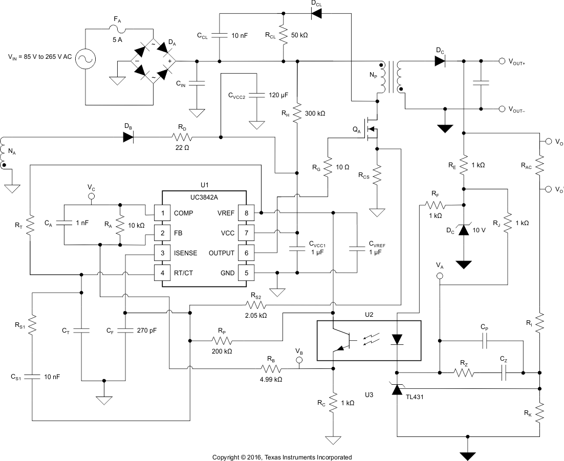 UC1842A UC1843A UC1844A UC1845A  UC2842A UC2843A UC2844A UC2845A  UC3842A UC3843A UC3844A UC3845A 典型反激式應(yīng)用電路
