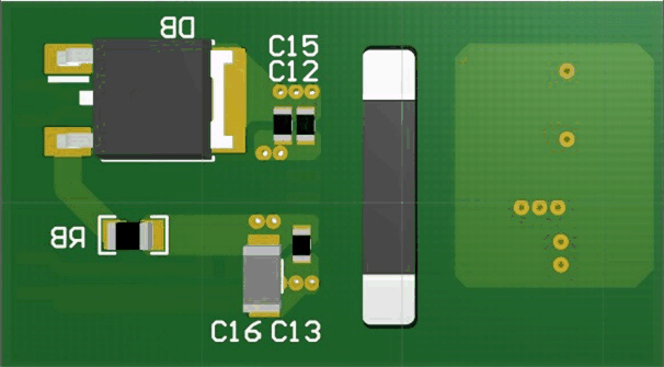 UCC21550 3D PCB 底視圖