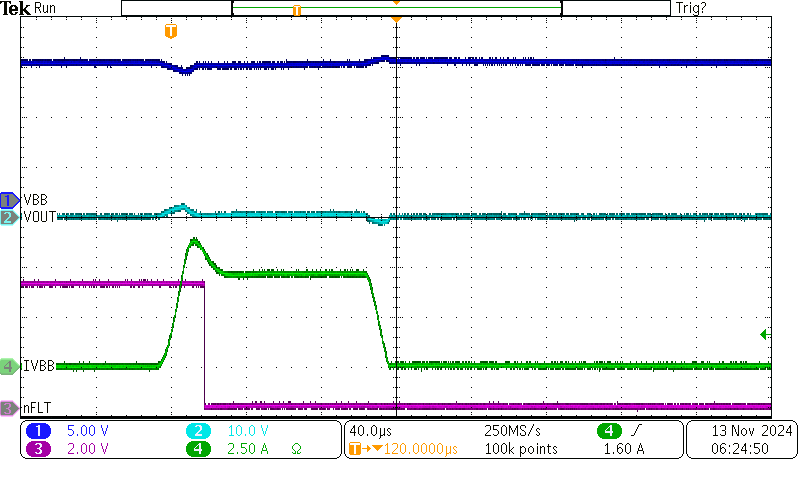 TPS4HC120-Q1 ILIM 開路時的永久短路行為
