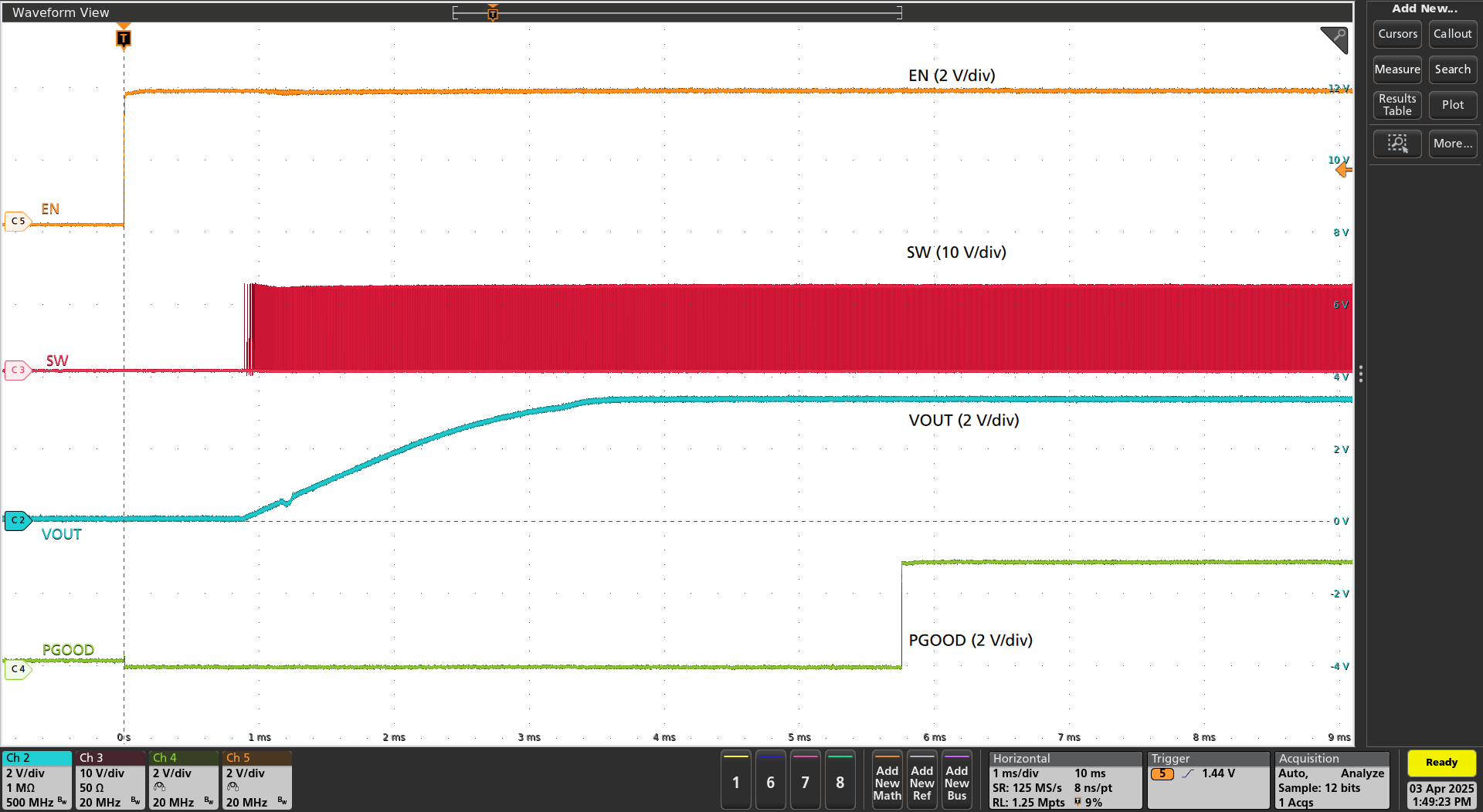 TPS548B23 通過 EN 啟動