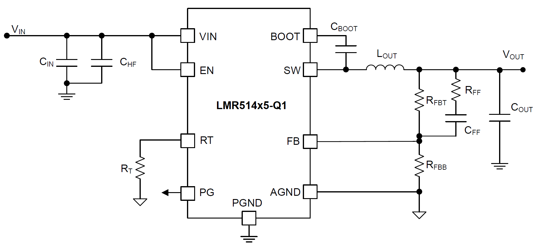 LMR51425-Q1 LMR51435-Q1 應(yīng)用電路