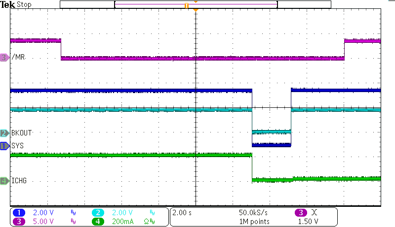 BQ25190 通過(guò)按鈕 (MR) 按壓實(shí)現(xiàn)硬件復(fù)位（帶適配器）