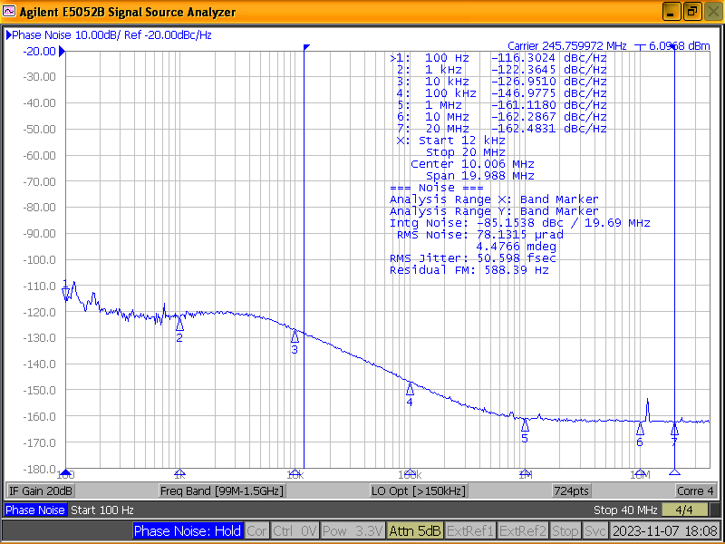 LMK5C22212AS1 APLL1 BAW 的 245.76MHz HSDS 輸出 LMK5C22212AS1 APLL1 BAW 的 245.76MHz HSDS 輸出