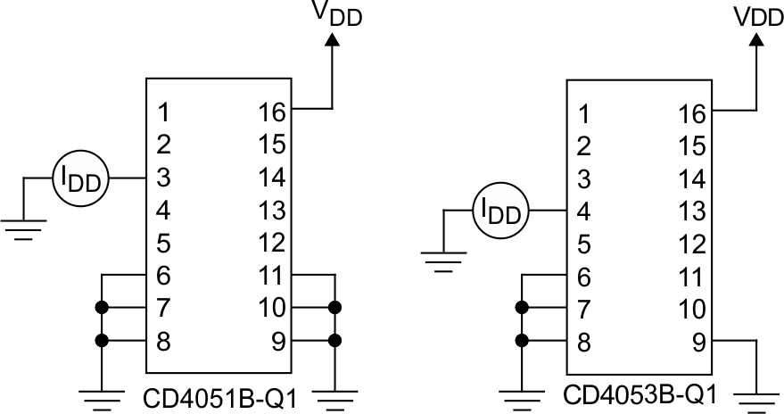 CD4053B-Q1 導通通道泄漏電流 — 任何通道開啟