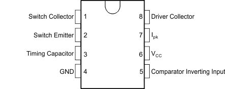 MC33063A-Q1 D 封裝8 引腳 SOIC頂視圖
