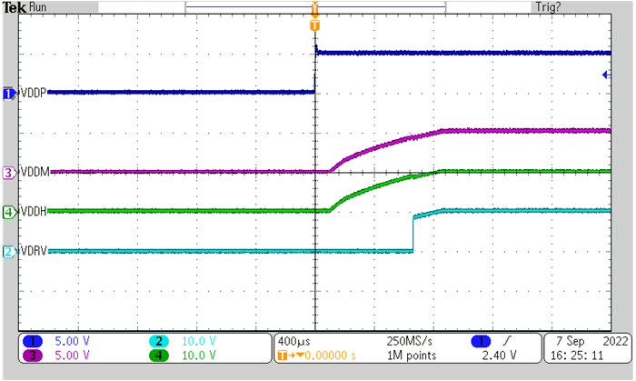 TPSI3050M 上電，VEN = VVDDP，三線模式，TPSI3050M