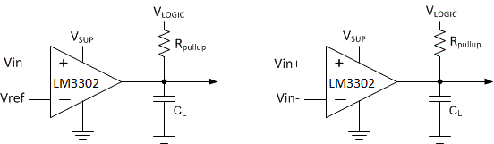 LM3302 單端差分比較器配置