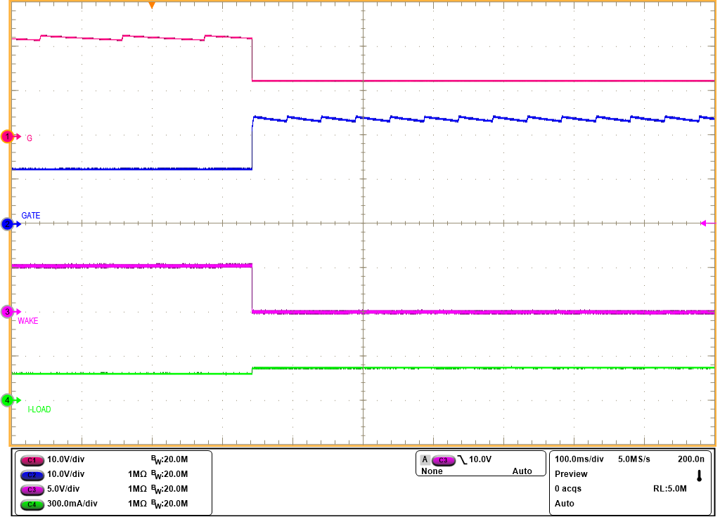 TPS1212-Q1 從 LPM 到工作模式的狀態(tài)轉(zhuǎn)換（LPM = 低電平，VIN = 12V，EN/UVLO = 高電平）