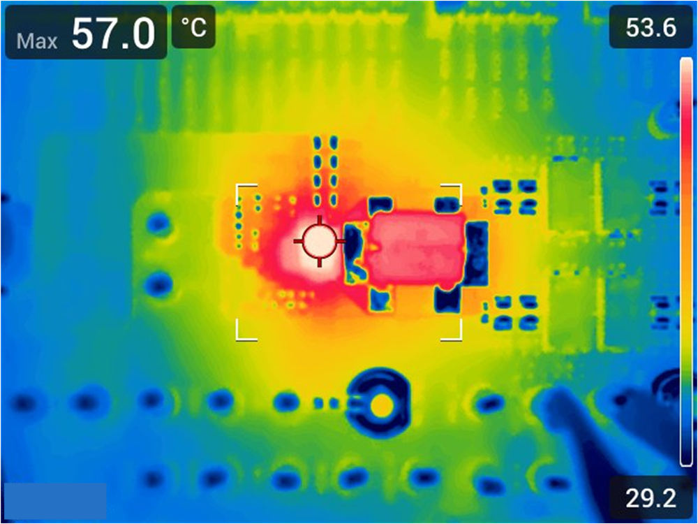 TPS546B25W 熱特性，800kHz FCCM，外部 5V 輔助電源，25A 負(fù)載