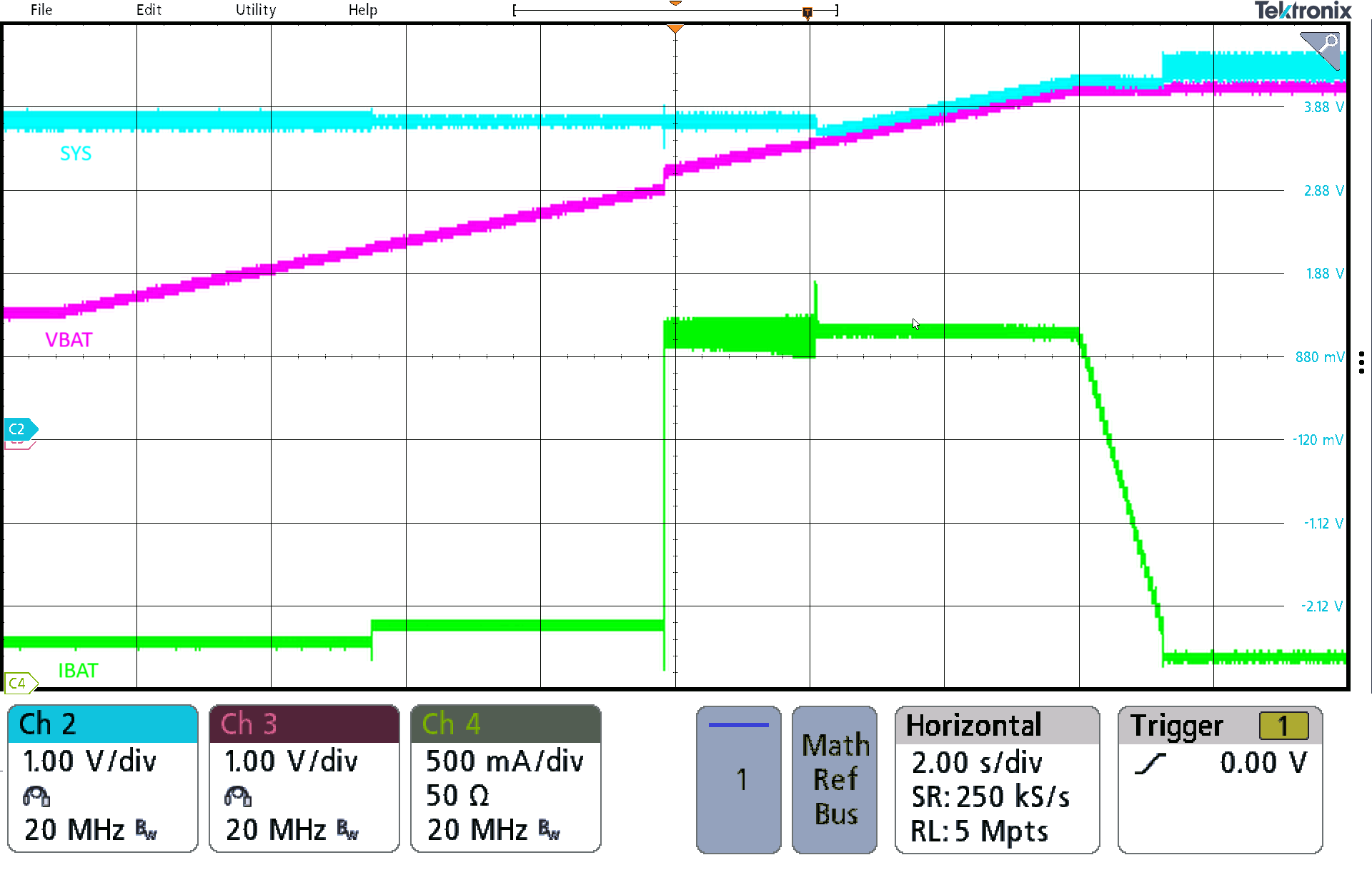 BQ25630 充電曲線