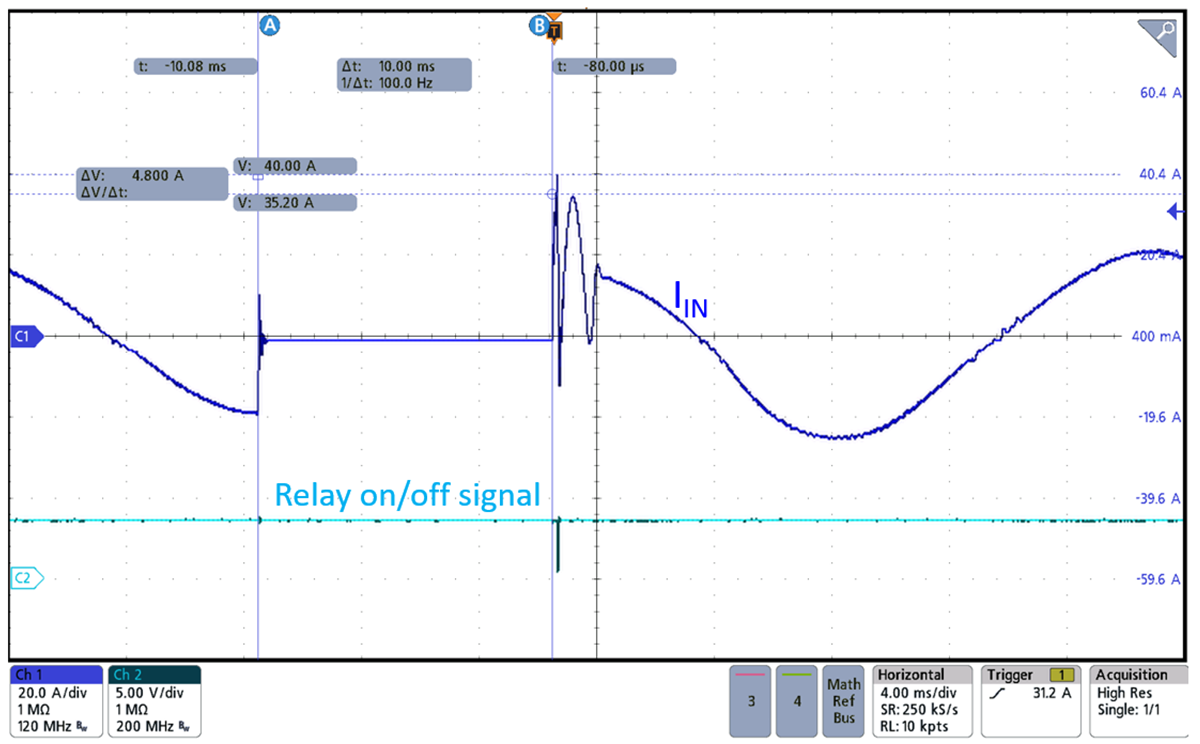  交流電壓下降后恢復(fù)時(shí)的再浪涌電流控制。