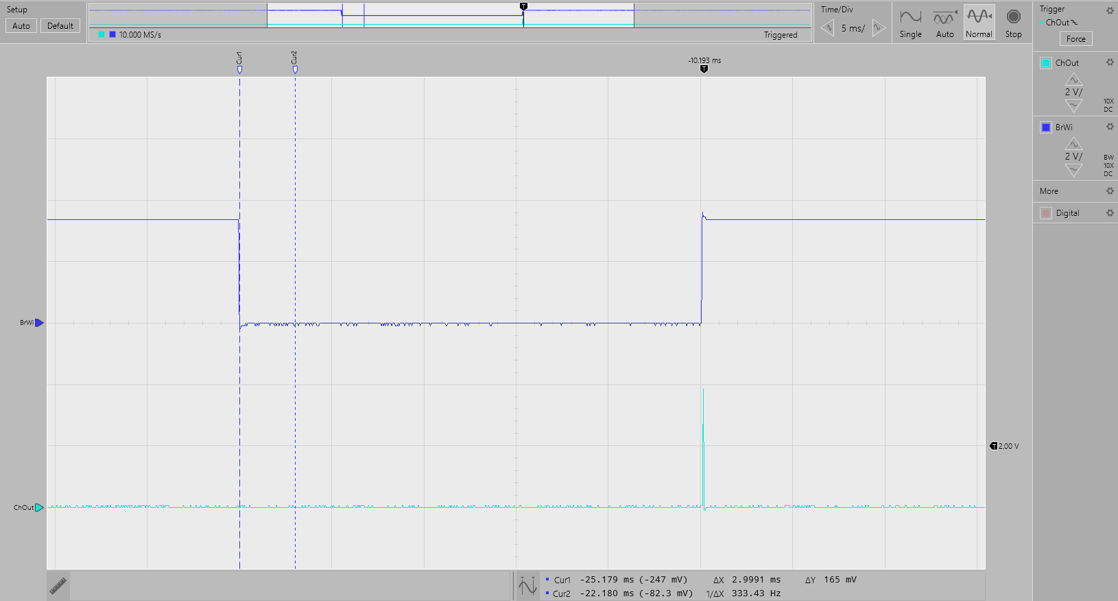 TIDA-01509 組斷線檢測，Rpullup = 800kΩ/通道 - ChOut (2)，BrWi (1)