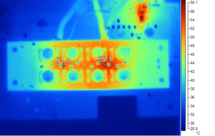 TIDA-010016 每端口 1A 負載下的 IO-Link 主站熱成像