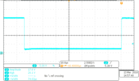 TIDA-010016 測(cè)試用例 TCM_PHYL_INTF_IQPKLM：20V L+ 條件下的低側(cè)喚醒電流，結(jié)果為 2V