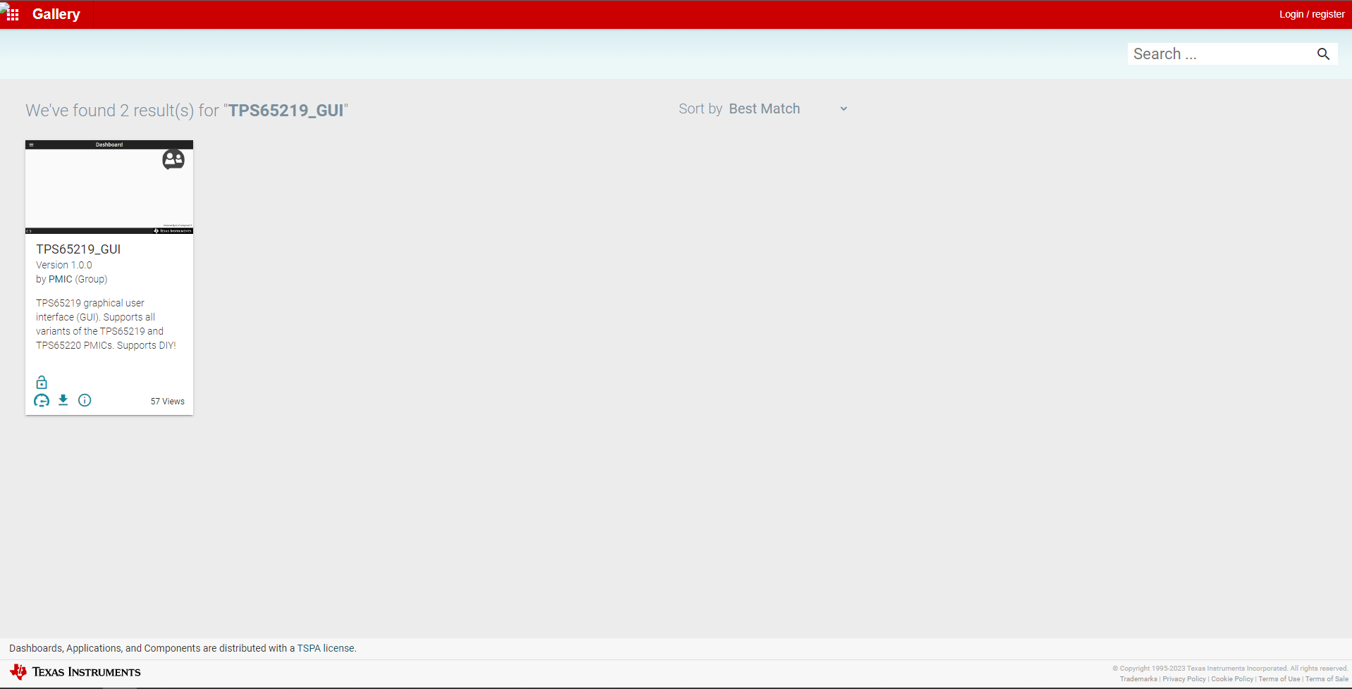 TPS65219 TPS65219EVM 在“Gallery”中找到 PMIC GUI