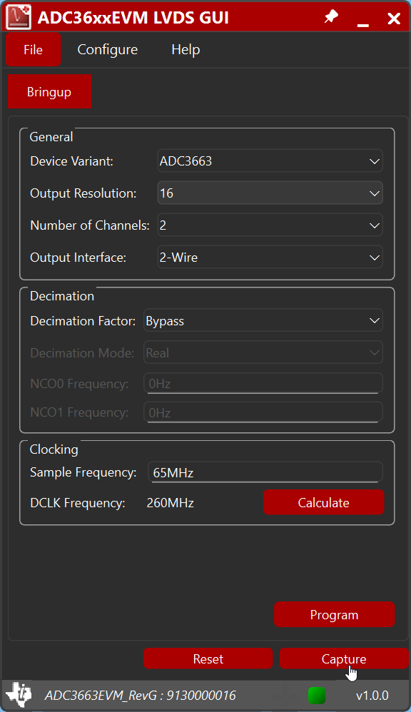ADC3663EVM, ADC3664EVM, ADC3683EVM 采集 FFT