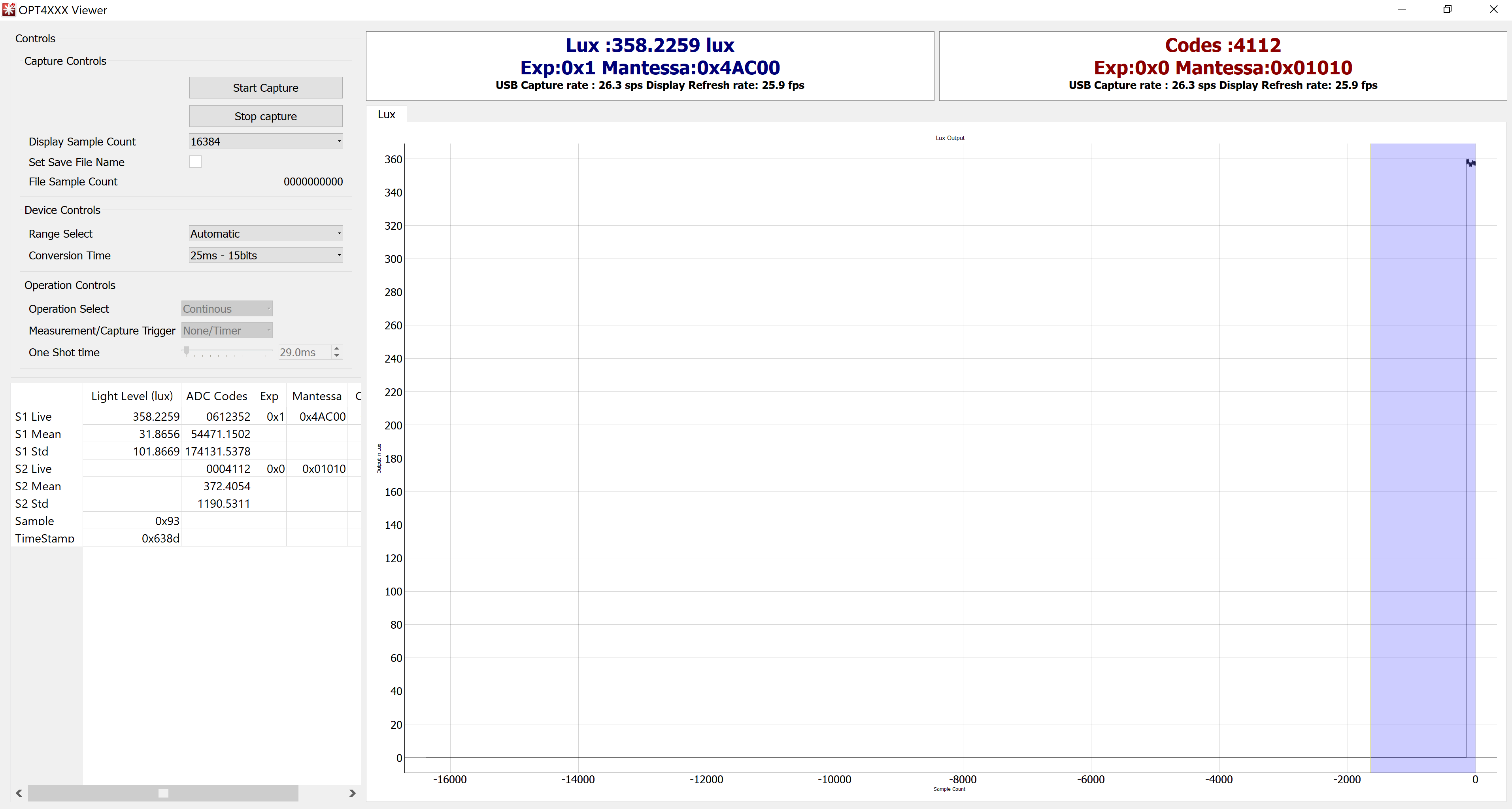 OPTEVM GUI 正在運行捕獲（雙通道）