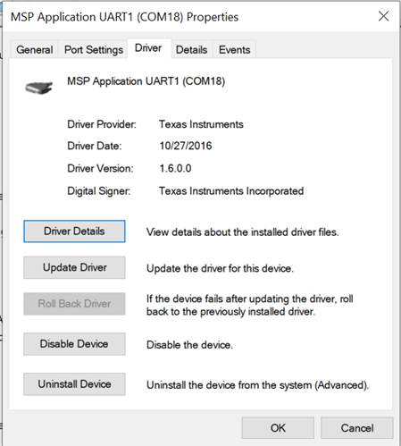 DRV8243S-Q1EVM, DRV8243H-Q1EVM, DRV8244S-Q1EVM, DRV8244H-Q1EVM, DRV8245S-Q1EVM MSP 應(yīng)用程序 UART 驅(qū)動程序?qū)傩? alt=
